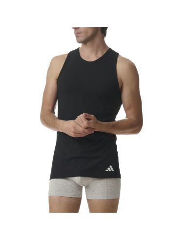 Adidas Heren Tank Top hemd Active Flex Cotton Ergonomic 2pack Zwart