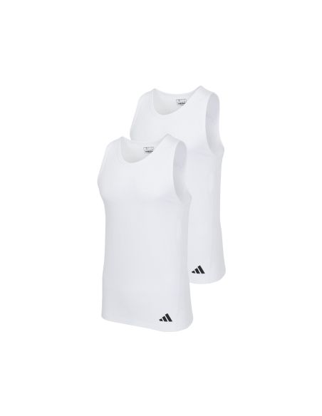 Adidas Heren Tank Top hemd Active Flex Cotton Ergonomic 2pack Wit
