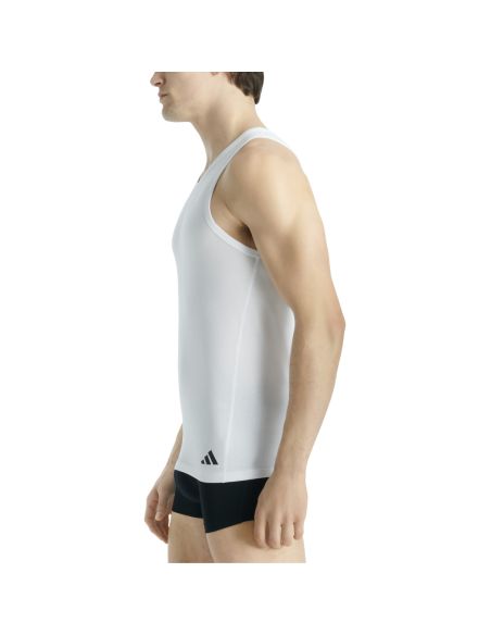 Adidas Heren Tank Top hemd Active Flex Cotton Ergonomic 2pack Wit