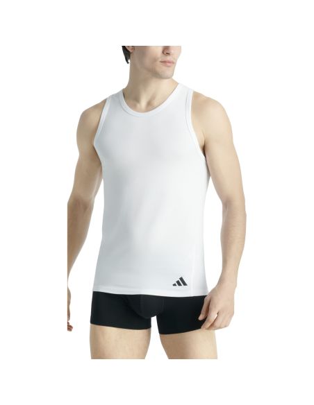 Adidas Heren Tank Top hemd Active Flex Cotton Ergonomic 2pack Wit