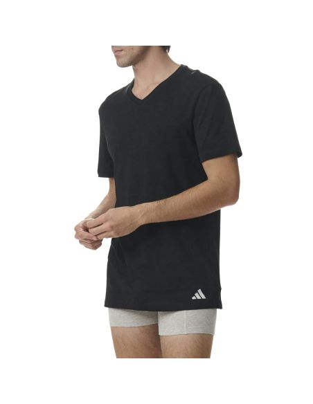 Adidas Heren T-Shirt V-hals Active Core 3pack Zwart