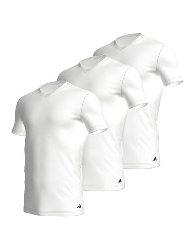 Adidas Heren T-Shirt V-hals Active Core 3pack Wit