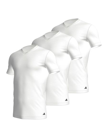 Adidas Heren T-Shirt V-hals Active Core 3pack Wit