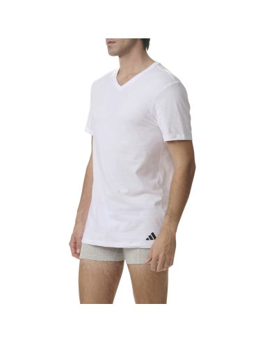Adidas Heren T-Shirt V-hals Active Core 3pack Wit