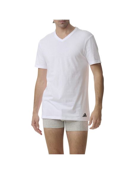 Adidas Heren T-Shirt V-hals Active Core 3pack Wit