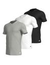 Adidas Heren T-Shirt V-hals Active Core 3pack Zwart Wit Grijs