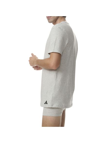 Adidas Heren T-Shirt V-hals Active Core 3pack Zwart Wit Grijs