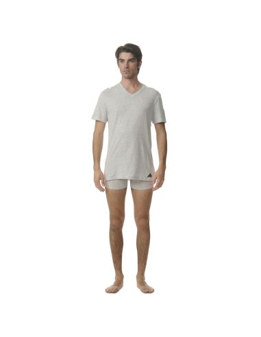 Adidas Heren T-Shirt V-hals Active Core 3pack Zwart Wit Grijs