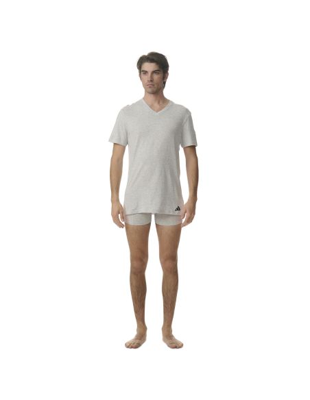Adidas Heren T-Shirt V-hals Active Core 3pack Zwart Wit Grijs