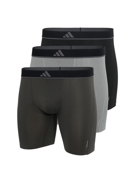 Adidas Heren Boxer Brief Active Micro Flex 3pack Zwart Wit Grijs