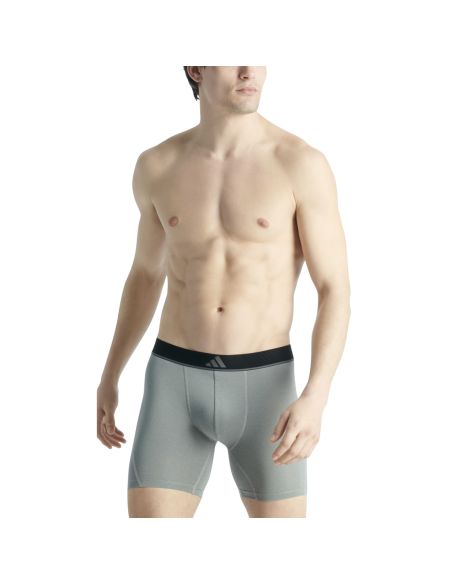 Adidas Heren Boxer Brief Active Micro Flex 3pack Zwart Wit Grijs