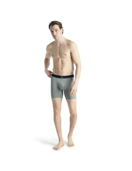 Adidas Heren Boxer Brief Active Micro Flex 3pack Zwart Wit Grijs