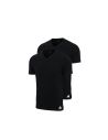 Adidas Heren T-Shirt V-hals Flex Cotton 2pack Zwart