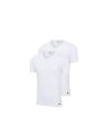 Adidas Heren T-Shirt V-hals Flex Cotton 2pack Wit
