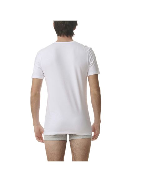 Adidas Heren T-Shirt V-hals Flex Cotton 2pack Wit