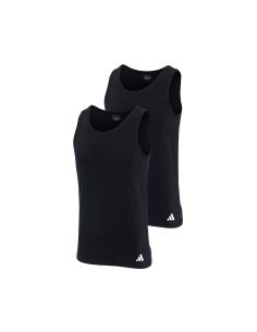 Adidas Heren Tank Top Hemd Flex Cotton 2pack Zwart