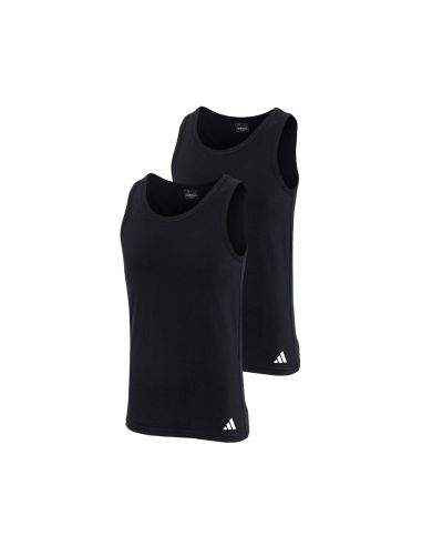 Adidas Heren Tank Top Hemd Flex Cotton 2pack Zwart