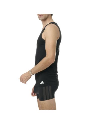 Adidas Heren Tank Top Hemd Flex Cotton 2pack Zwart