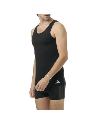 Adidas Heren Tank Top Hemd Flex Cotton 2pack Zwart