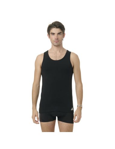 Adidas Heren Tank Top Hemd Flex Cotton 2pack Zwart