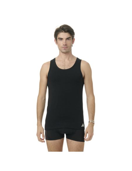 Adidas Heren Tank Top Hemd Flex Cotton 2pack Zwart