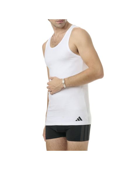 Adidas Heren Tank Top Hemd Flex Cotton 2pack Wit