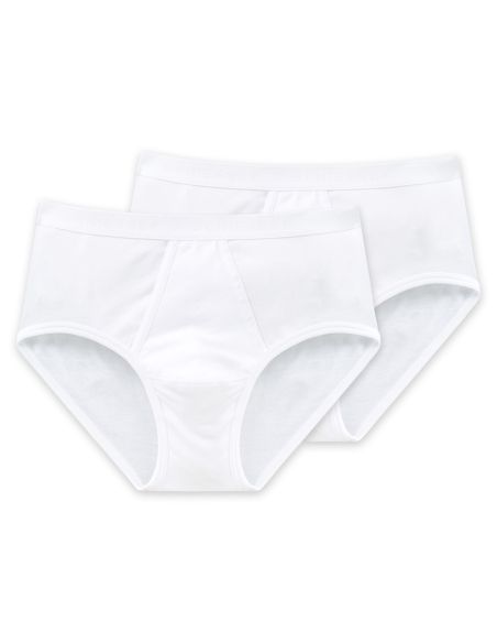 SCHIESSER Heren Sportsbrief 2PACK Sportslip white