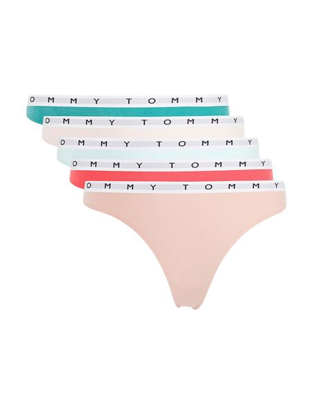 Tommy Hilfiger Ondergoed Women 5P THONG 0XU Green/Pale Pink/Hot Pink/Aqua/Rose