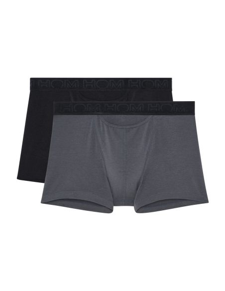 HOM H01 Boxer Briefs 2Pack Boxerlines 2 Zwart Grijs D005