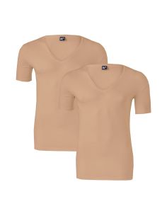 Alan Red Nov Deep V-shirt 2-pack Beige