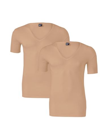Alan Red Nov Deep V-shirt 2-pack Beige