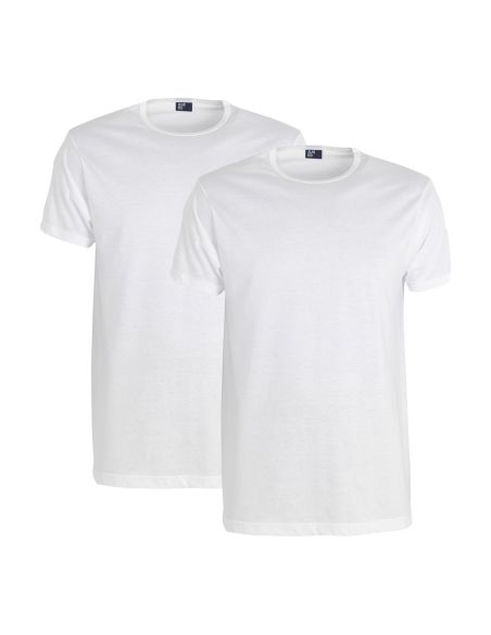 Alan Red Derby Long T-shirt 2-pack wit