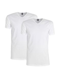 Alan Red Oklahoma Long V-shirt 2-pack wit