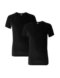 Alan Red Deep V-shirt Dean 2-pack zwart