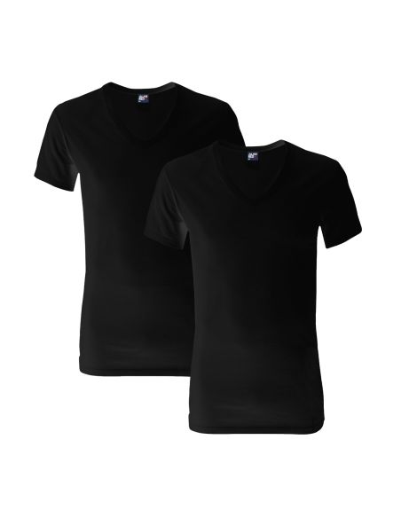 Alan Red Deep V-shirt Dean 2-pack zwart
