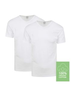 Alan Red V-Shirt Organic Vancouver 2Pack Wit
