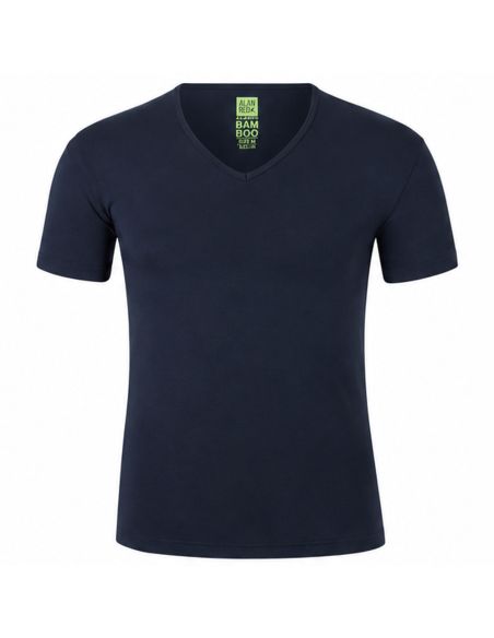 Alan Red Bamboo T Shirt Baltimora V hals Navy