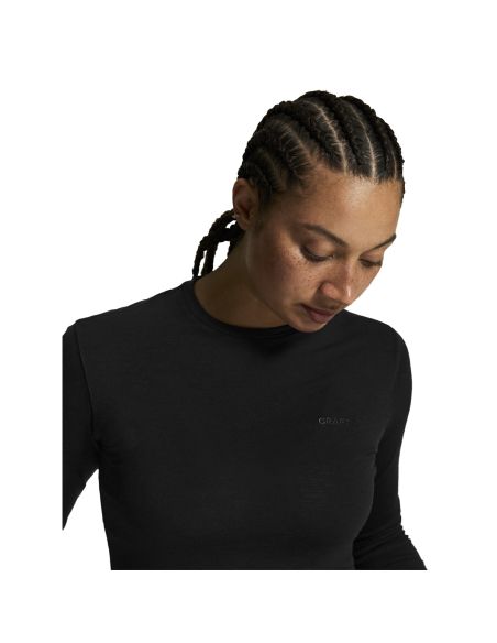 Craft Dames Thermo Core Wool Merino Longsleeve Shirt Gemeleerd