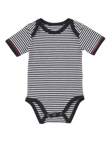 Claesen's Jongens Romper Navy White Stripes Korte Mouw