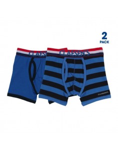 Claesen's Jongens 2Pack Boxershorts Cobalt & Navy Stripes