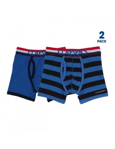 Claesen's Jongens 2Pack Boxershorts Cobalt & Navy Stripes