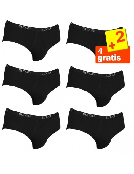 Sloggi Men Basic Midi zwart 4+2 Gratis 6 pack