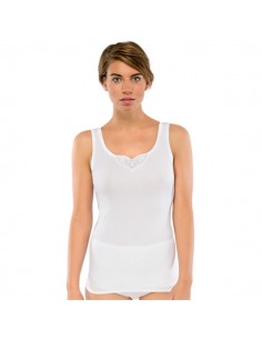 Schiesser Dames Kanten Hemd 2Pack Wit 2