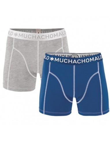 MuchachoMalo Grey Blue Solid Duopak Heren Boxershorts