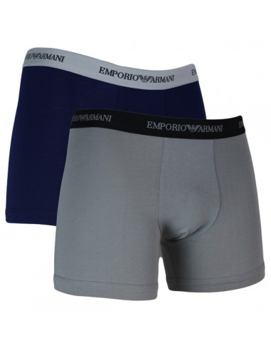 Emporio Armani Boxer Brief Stretch Cotton 2Pack Navy-Grijs