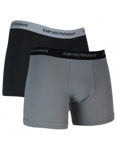 Emporio Armani Boxer Brief Stretch Cotton 2Pack Zwart-Grijs