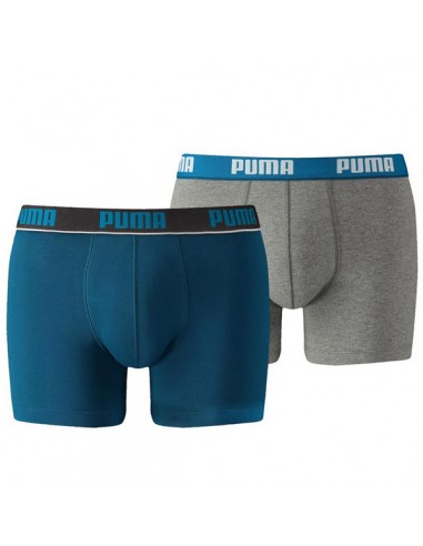 Puma Boxershort 2Pack BASIC STRIPE Sailor Blue / Grey Melee