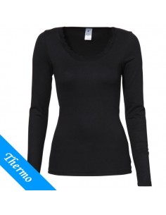 Ten Cate Thermo Dames Lace T-Shirt Longsleeve Zwart