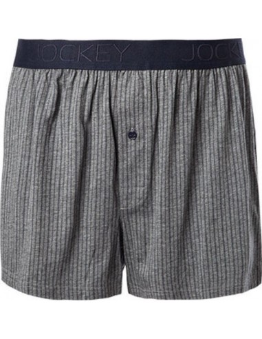 Jockey Boxershort Klassiek Woven Stipe Grey Navy