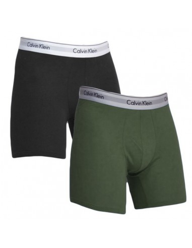 Calvin Klein Ondergoed Modern Cotton Stretch Boxer Army Green Black 2Pack  UNH
